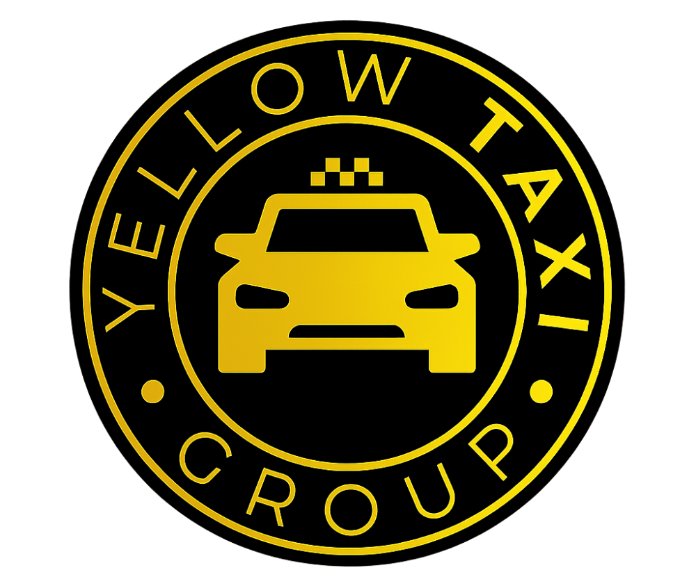 Yellow taxi group emblem logo